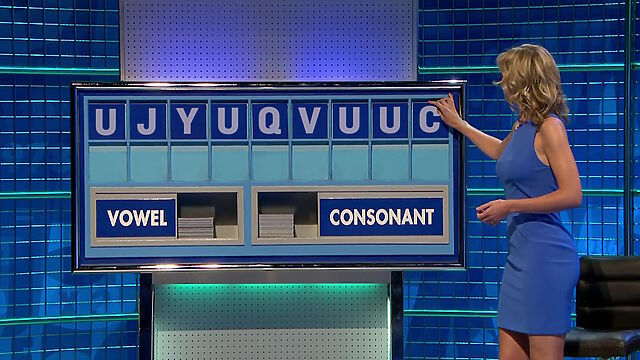 Revised "impossible countdown" board, showing letters 'U J Y U Q V U U C'.