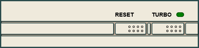 Placeholder image showing beige buttons - reset and turbo - on a PC case.