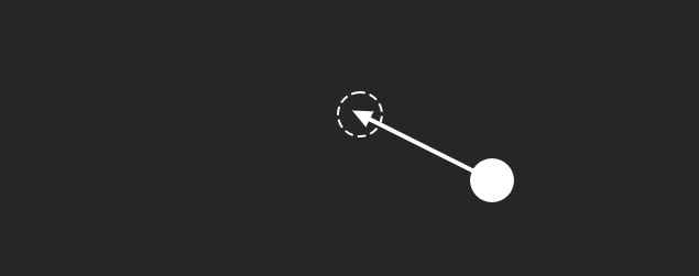 A circle and arrow shows how the circle should be 'dragged' across an otherwise empty space.