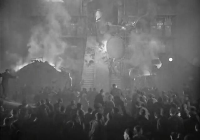 Screengrab from Metropolis as the workers riot.
