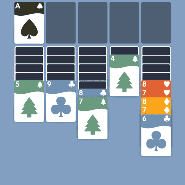 Animation showing FlipFlop Solitaire gameplay.