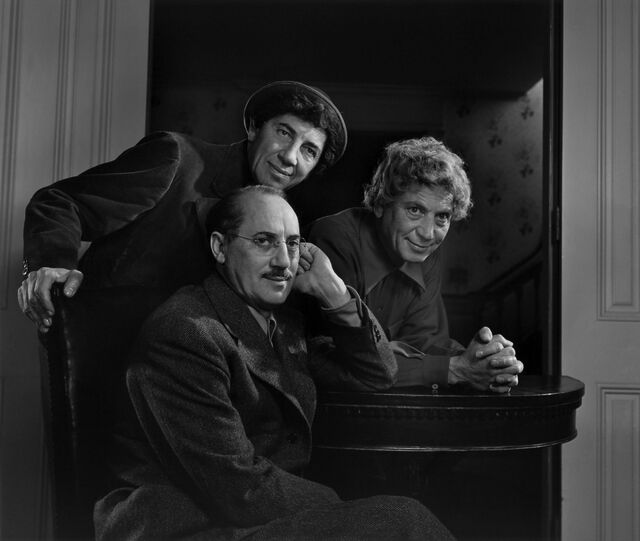 Chico, Harpo, and Groucho Marx.