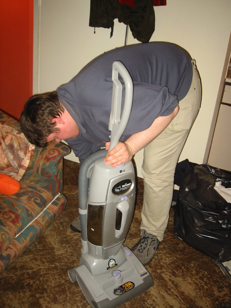 Kit tries to start the vacuum cleaner without also starting a fire - Claire and Dan's vacuum cleaner is a little unsafe...