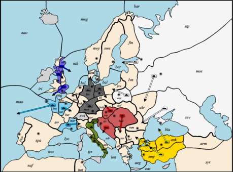 Spring 1901 Orders in a game of Diplomacy
