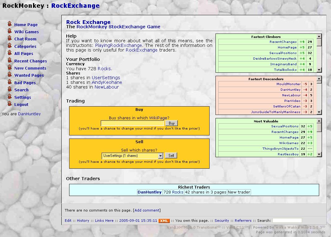 Full image of Rock Exchange game on the RockMonkey Wiki