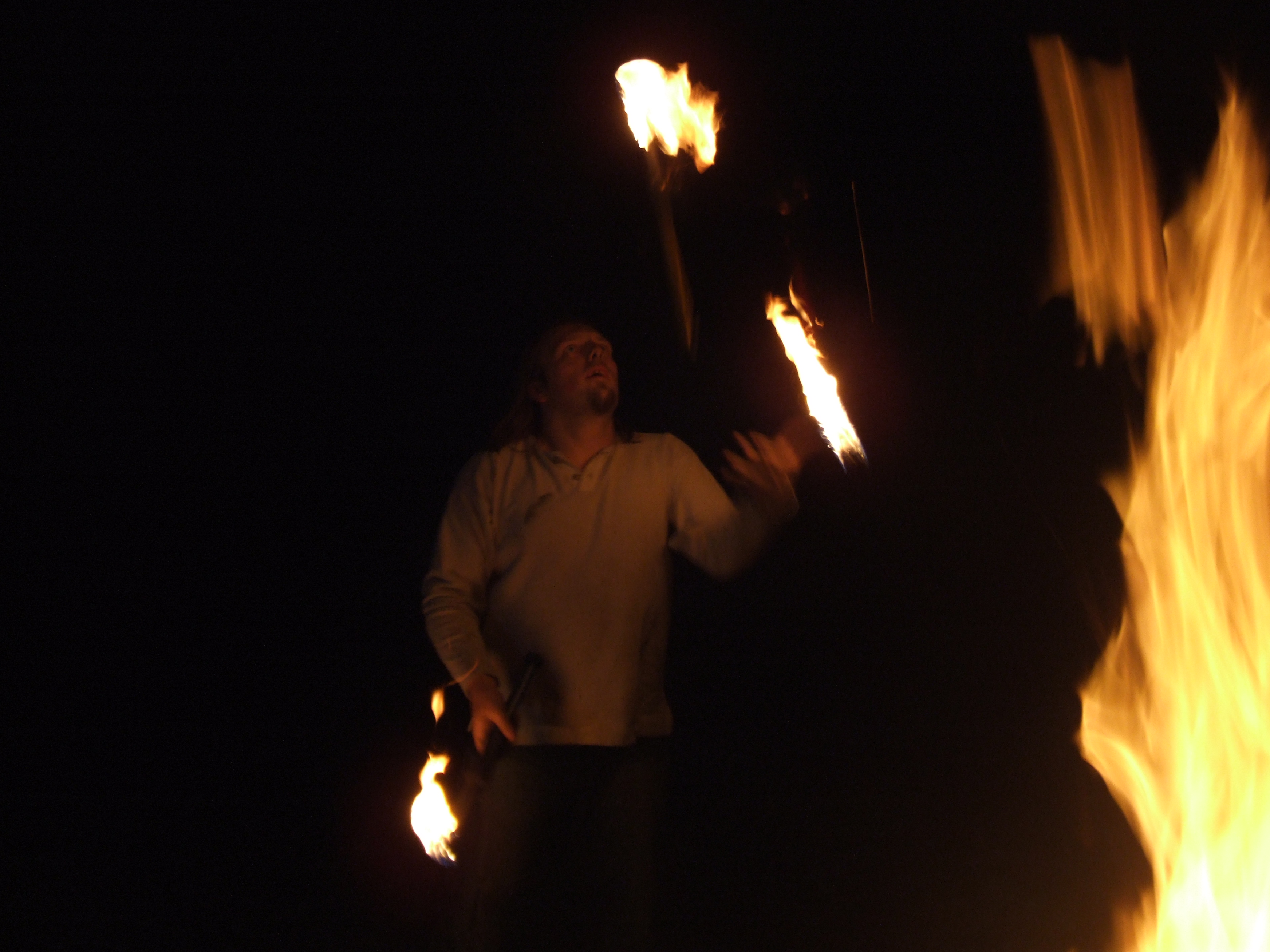 Full image of Dan juggling flaming clubs #3