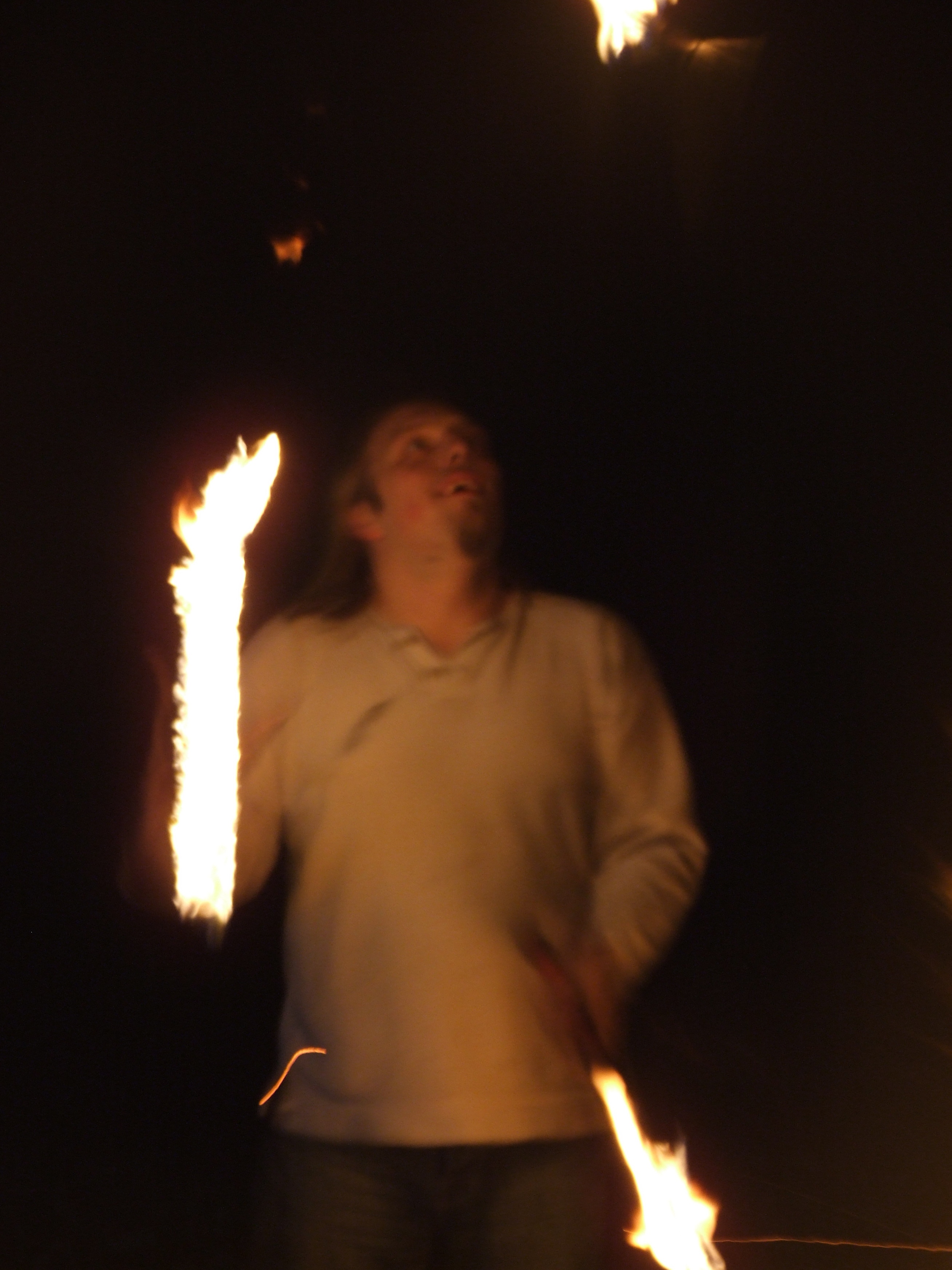 Full image of Dan juggling flaming clubs #5