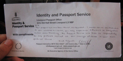 Image representing post: A Note From The Passport Office
