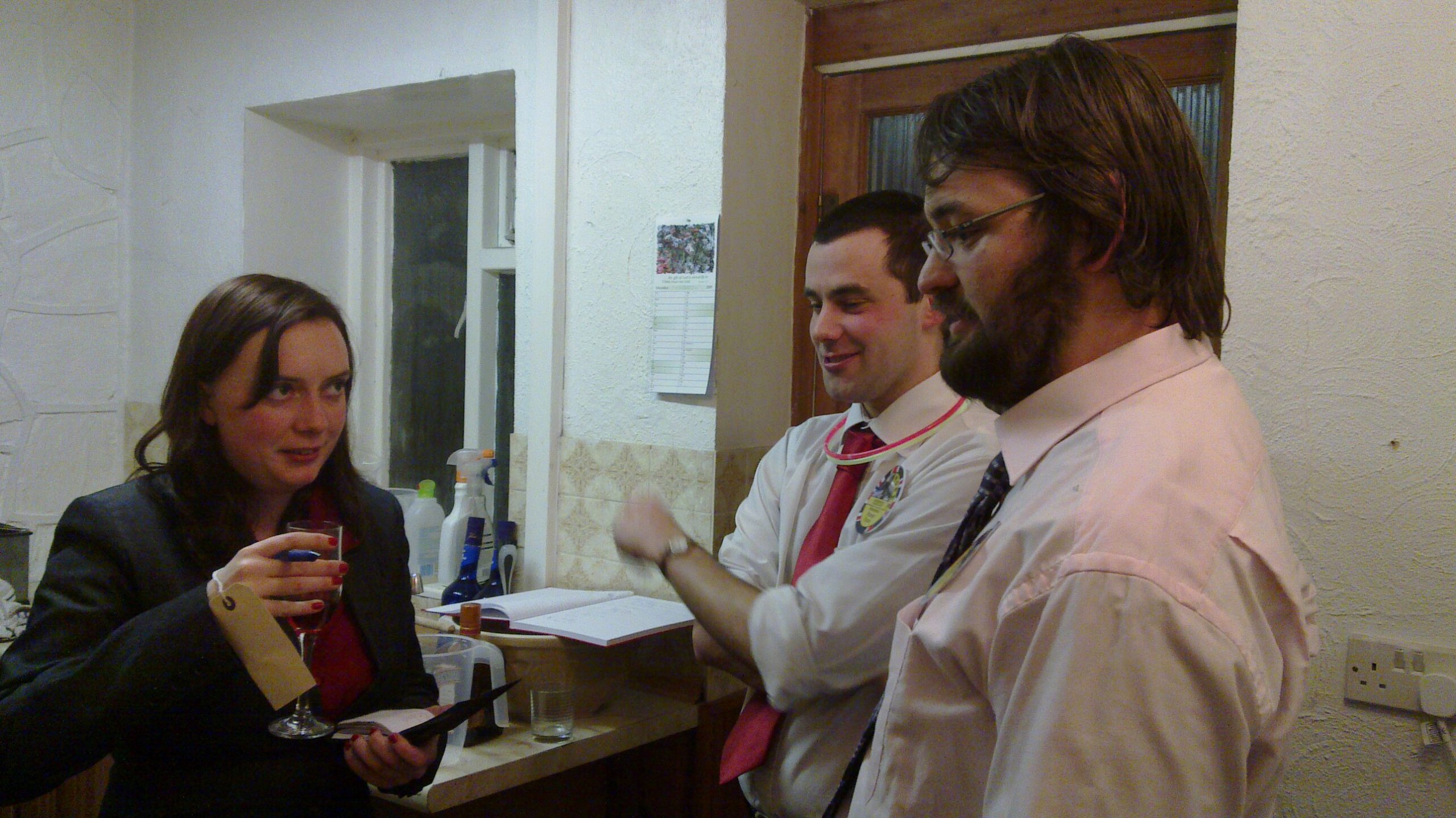 Full image of Claire, Matt and JTA in the kitchen