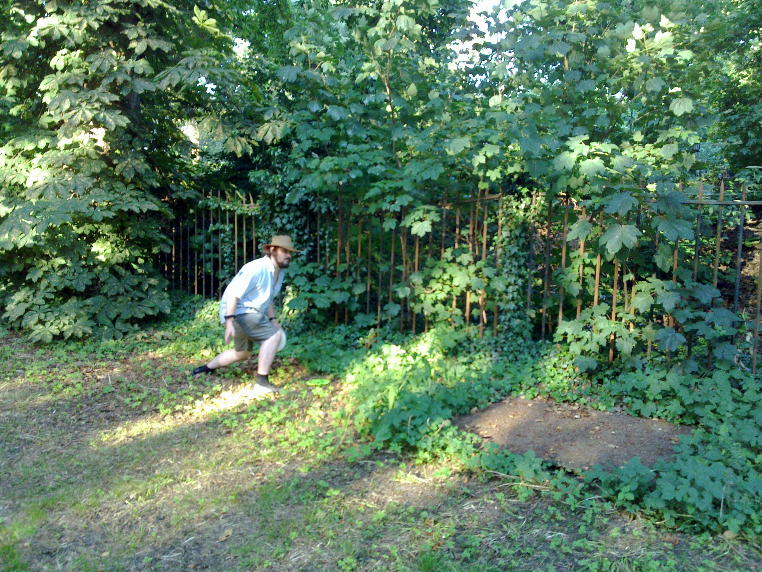 Full image of JTA launches a frisbee from the rut in which it had landed
