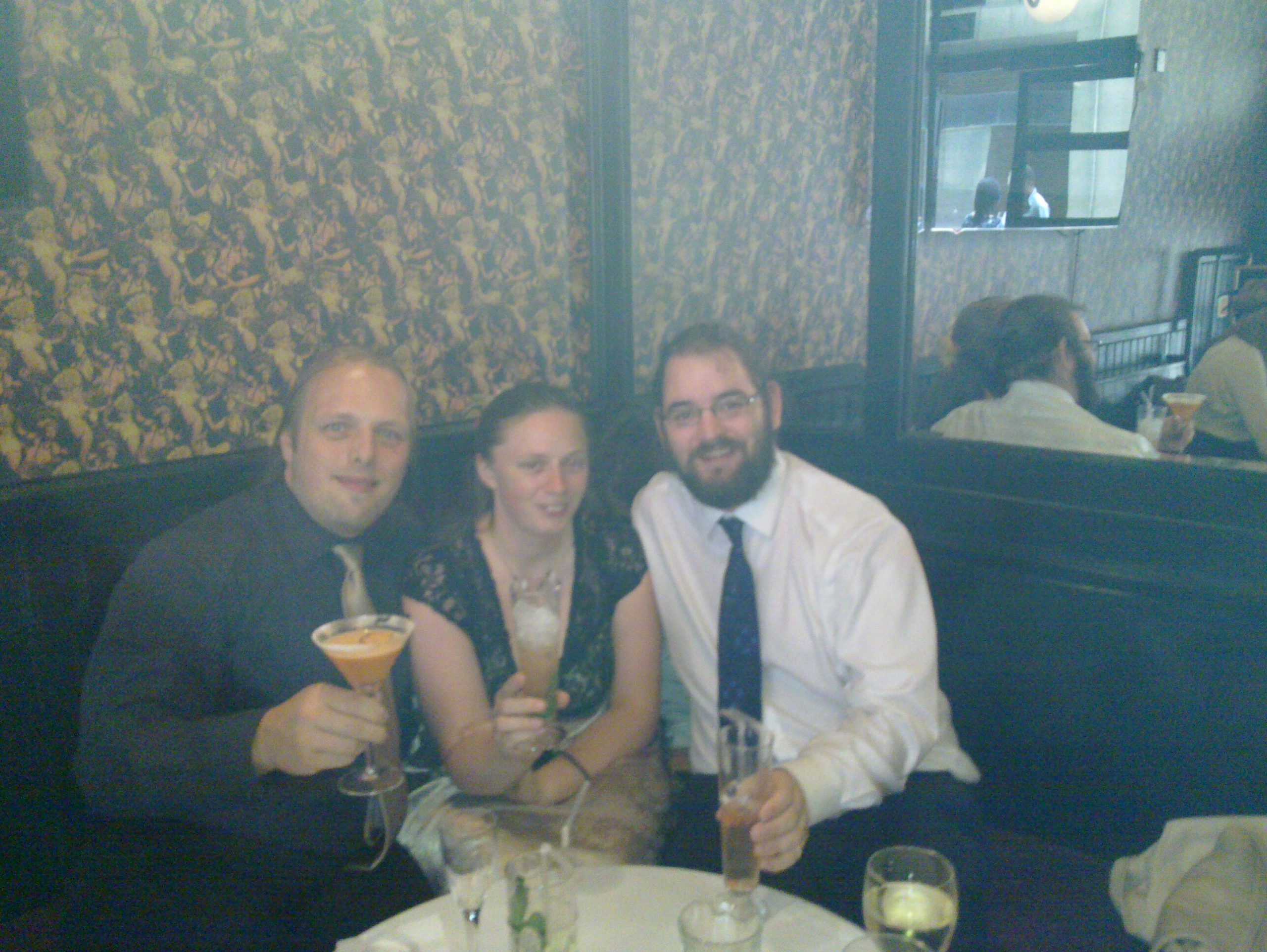 Full image of Dan, Ruth and JTA drinking cocktails in Volupte