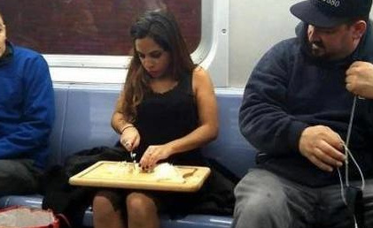 Chopping onions on a tube train