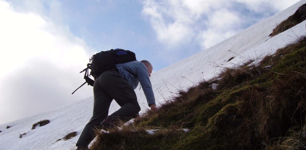 My dad, climbing, moments before his accident.