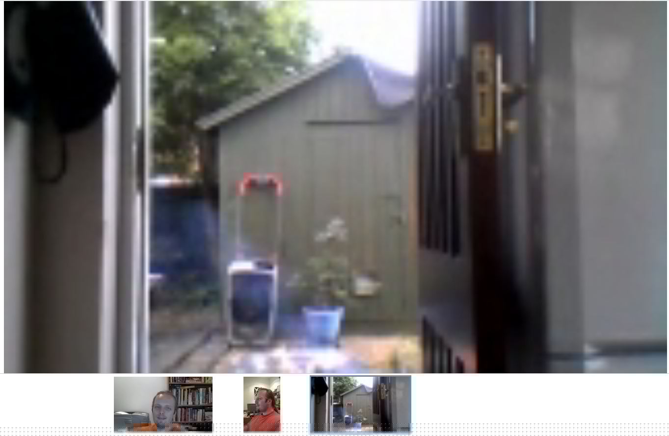 Full image of A Google+ Hangout with my family and I.
