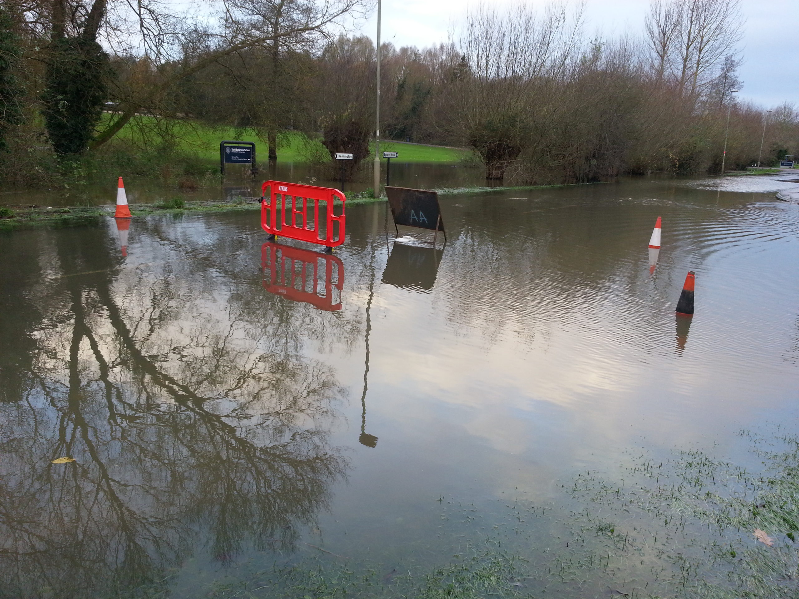 Full image of Kennington Road underwater.