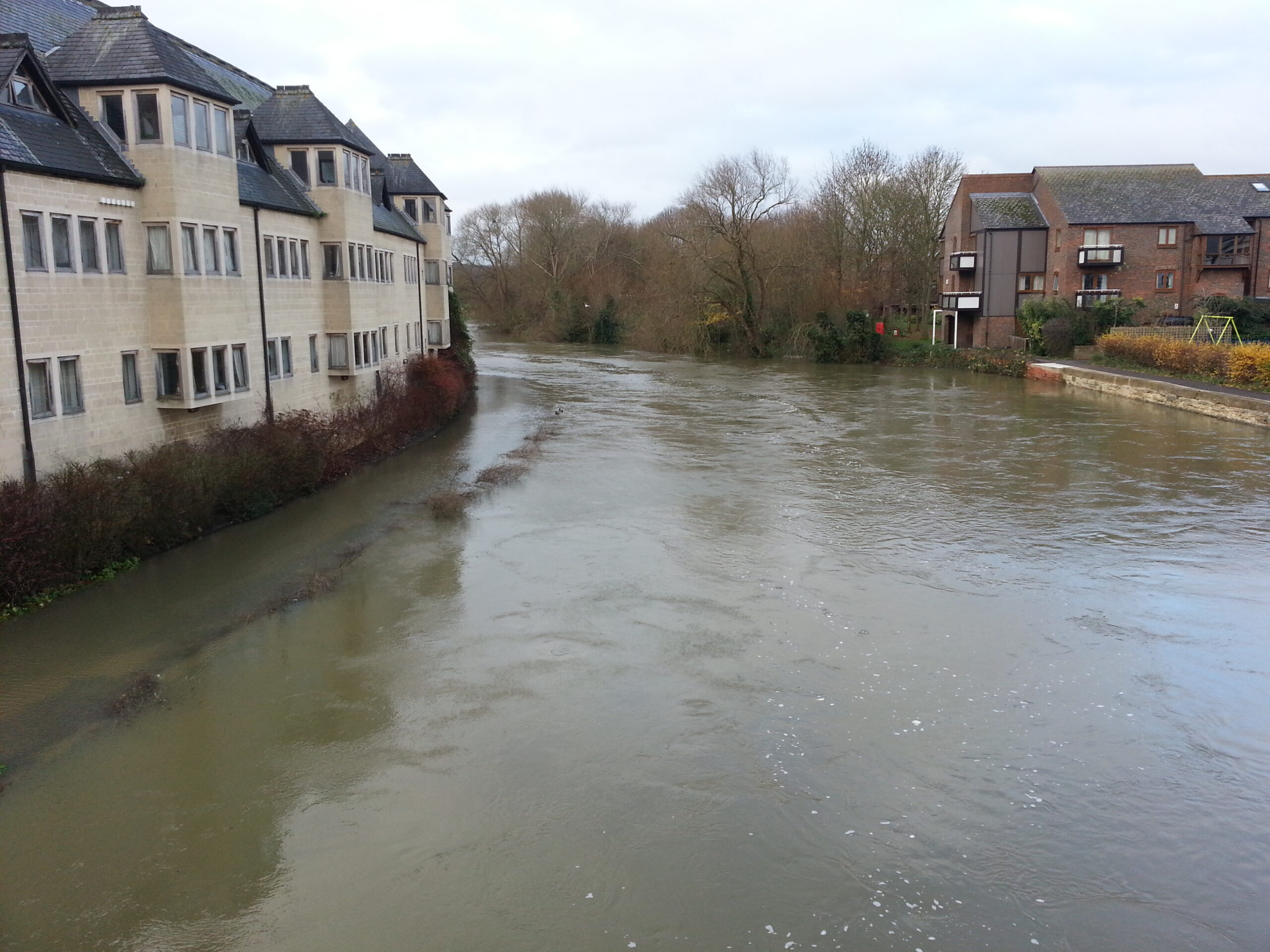 Full image of From the bridge, it's clear how much the waters have risen.
