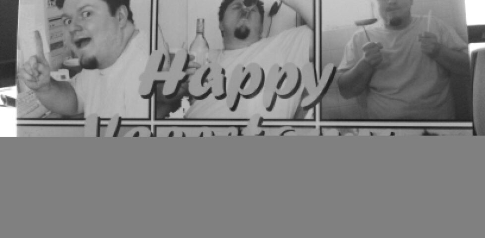 "Happy Vasectomy" card from Liz and Simon.
