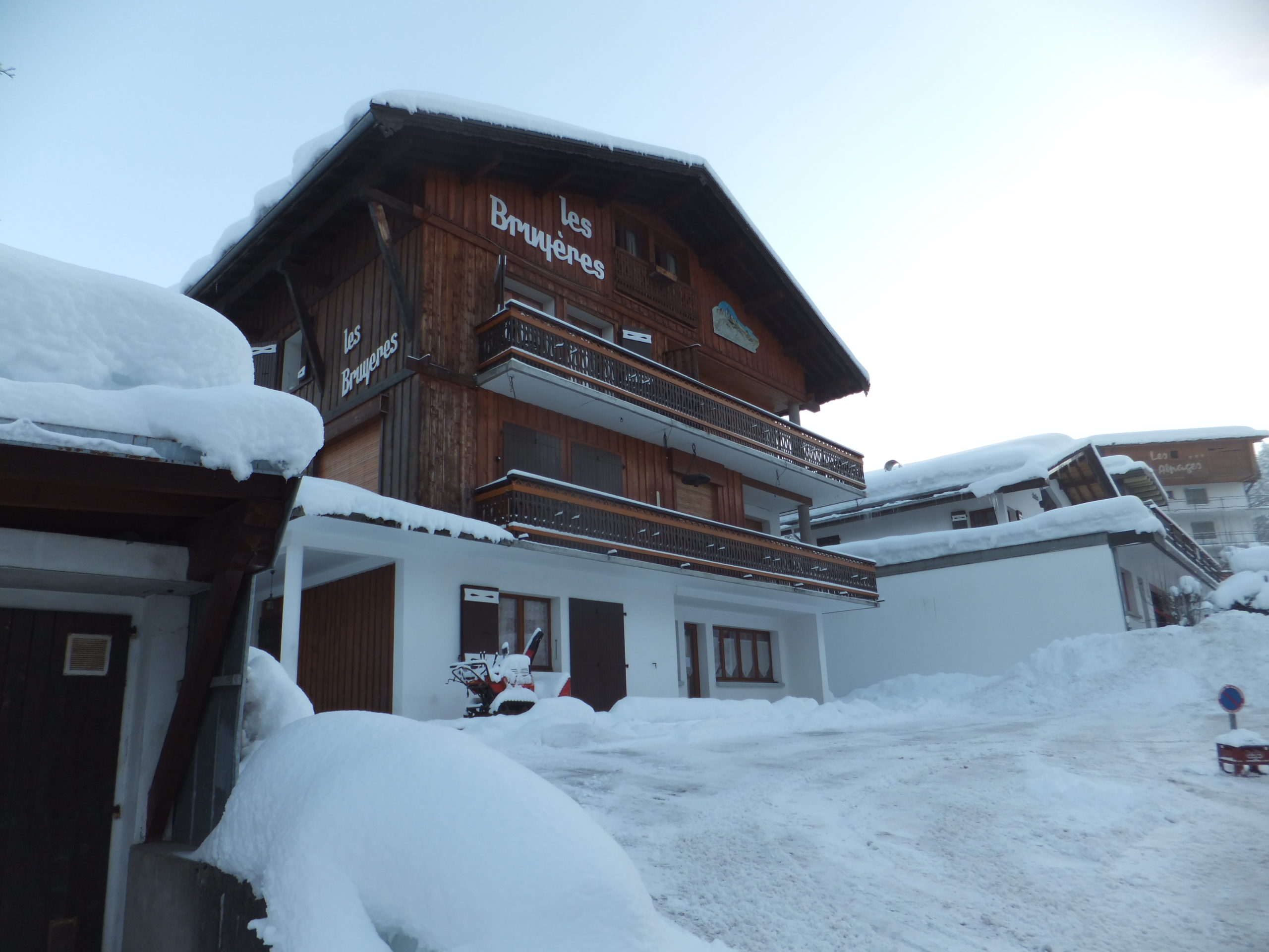 Full image of Les Bruyères; our chalet in the Alpine town of Les Gets.