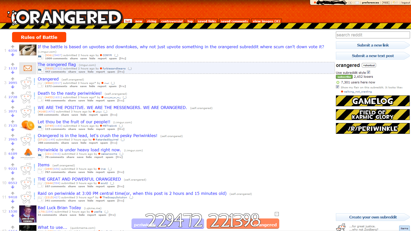 Downvotes on 'the other' Reddit camp