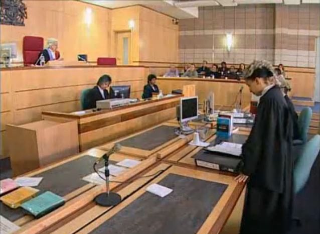 Full image of A courtroom scene, from the video Your Role As A Juror