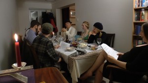 The players discuss the "Fingersniff", after mishearing a line.
