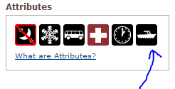 Geocache with "boat" attribute