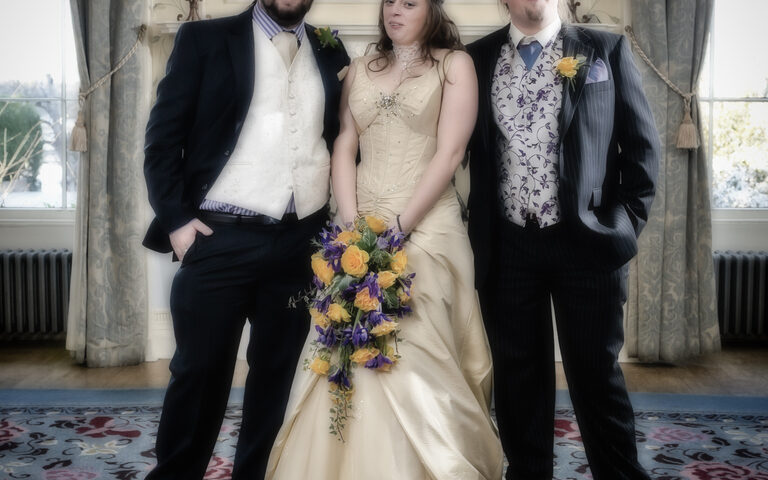 JTA, Ruth and Dan at Ruth and JTA's wedding.