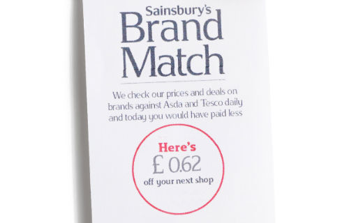 Full image of A Sainsbury's Brand Match voucher worth 62p.