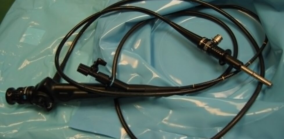 Cystoscopy equipment, ready for insertion.