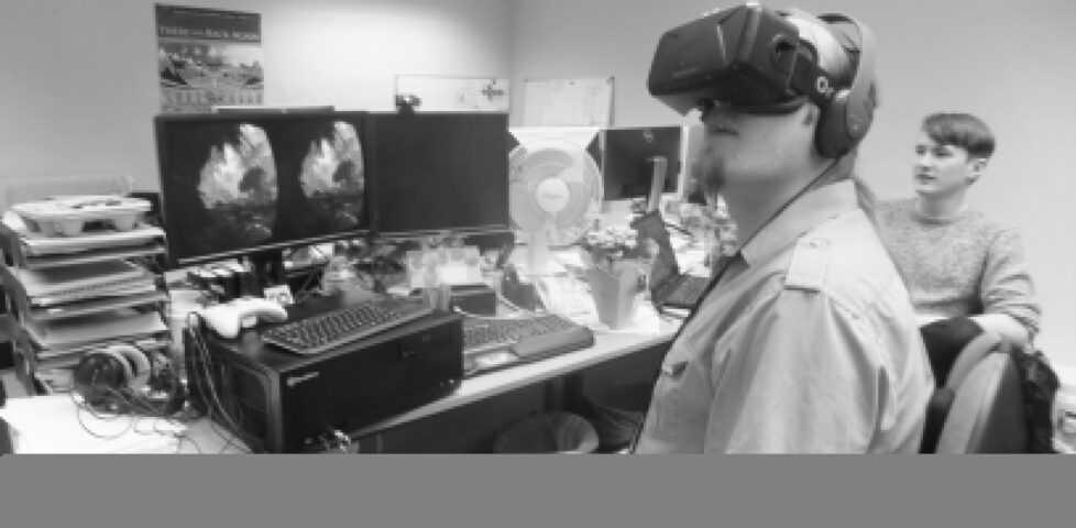 Dan plays Back To Dinosaur Island on an Oculus Rift.