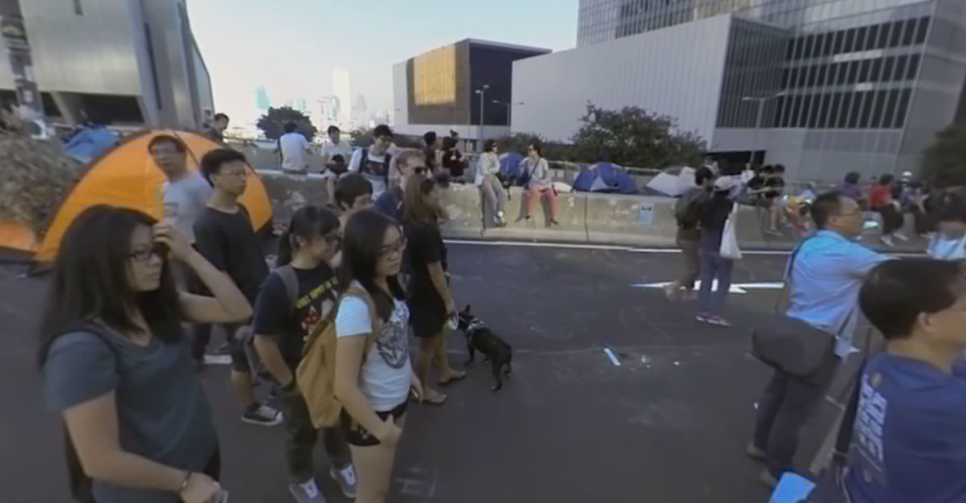 Full image of Screengrab from Hong Kong Unrest - a 360° Virtual Reality Documentary.
