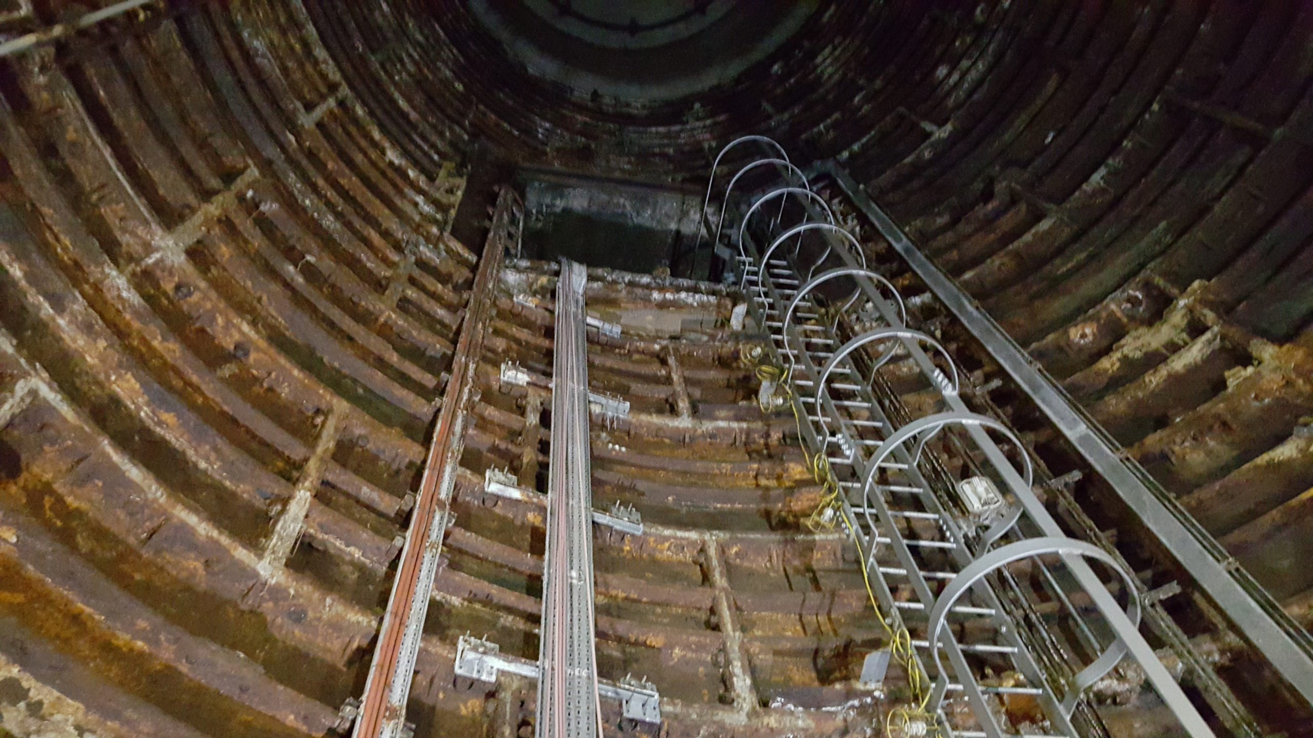 Full image of Disused lift shaft under Euston Station.