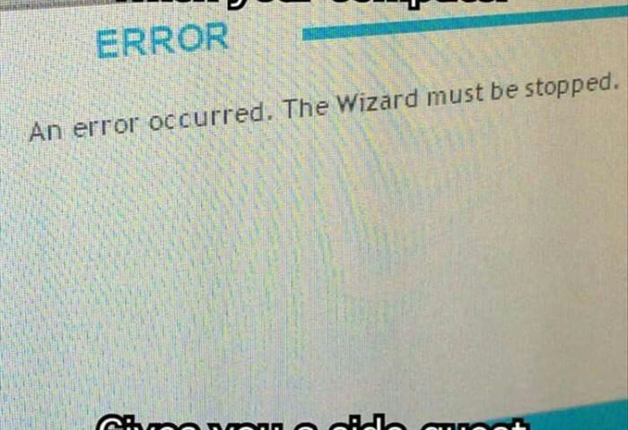 An error occured. The Wizard must be stopped.