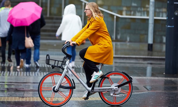Helen Pidd on a Mobike