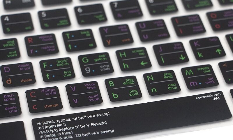 Keyboard with Vim keycaps