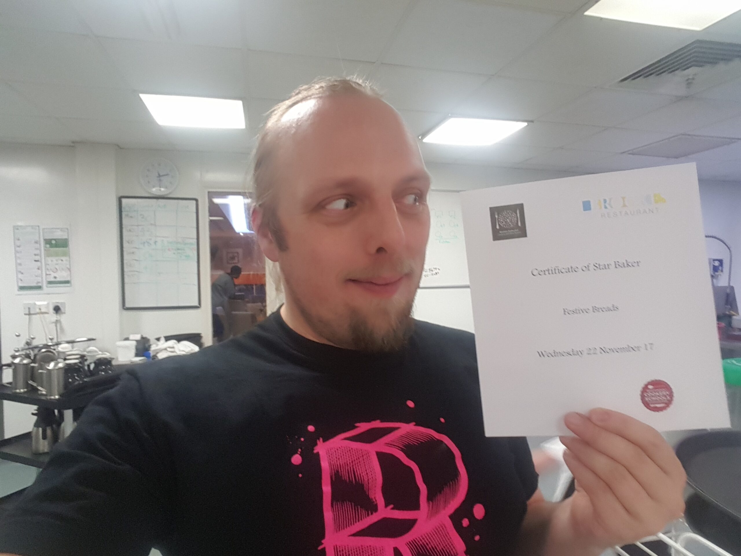 Full image of Dan wins a certificate for being a Star Baker