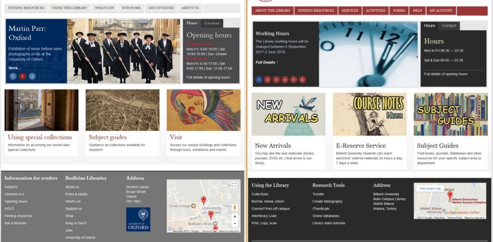 Spot The Difference - Bodleian vs Bilkent websites