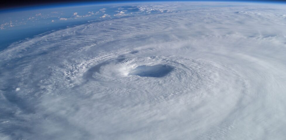 Eye of a storm as seen from the ISS.