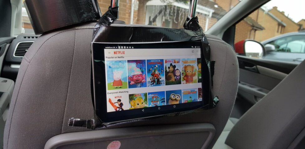 Gaffer tape tablet holder