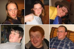 Troma Night XXI Attendees - clockwise from top left: Dan, Claire, Paul, Adam, Bryn, Kit