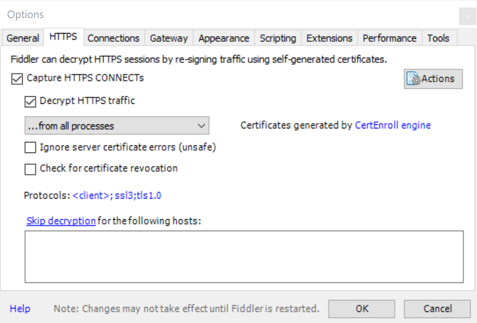 Full image of Configuring Fiddler