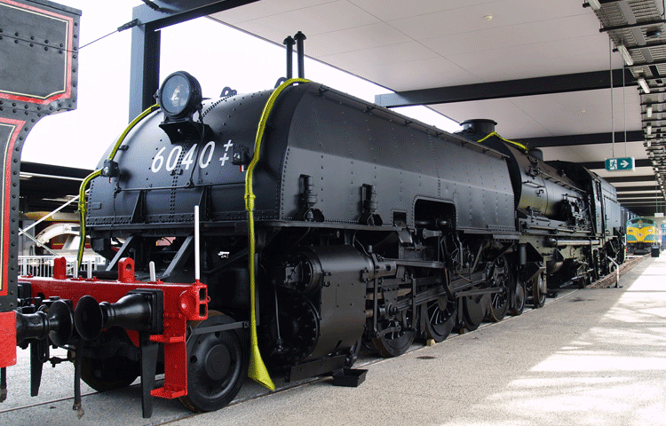 New South Wales Government Railways' AD60-class "6040", with mystery pipes highlighted