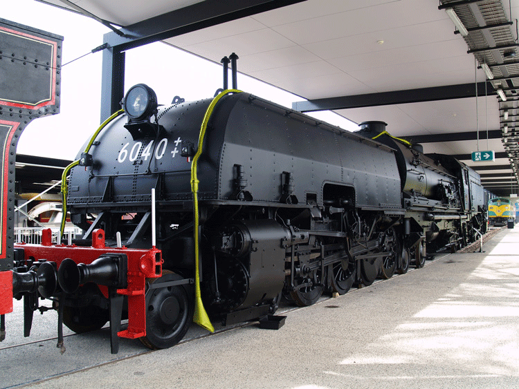New South Wales Government Railways' AD60-class "6040", with mystery pipes highlighted
