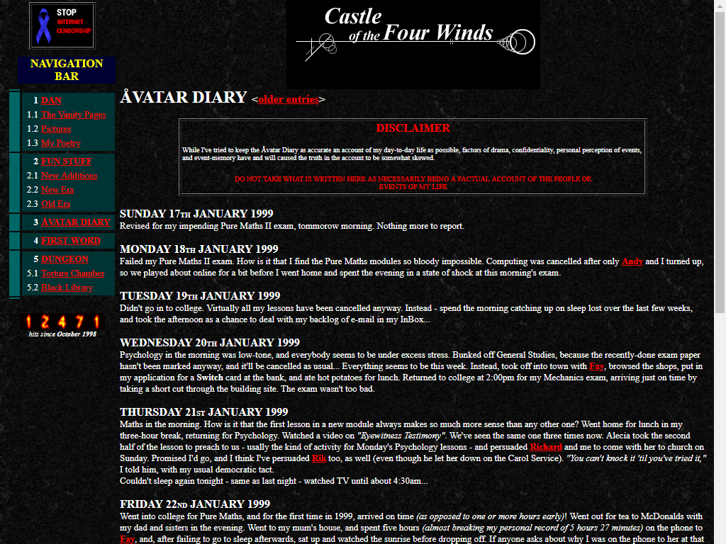 Full image of Castle of the Four Winds in early 1999.