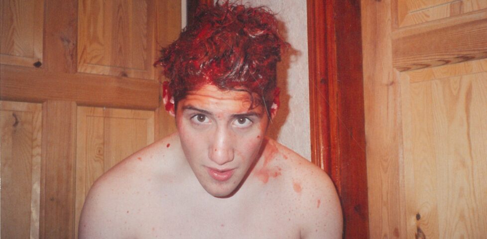 Gary covered with red hair dye