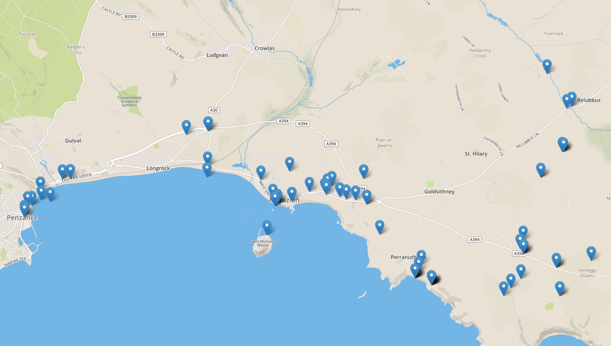 Geopoints collected by The Gadget, minus obvious outliers