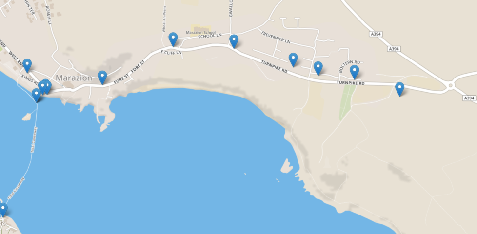 Robin's route out of Penzance.