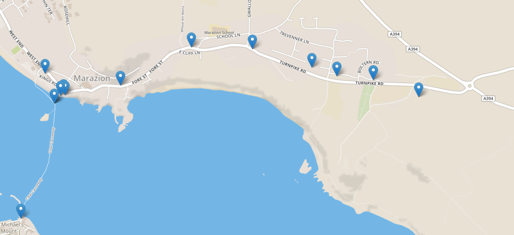 Full image of Robin's route out of Penzance.