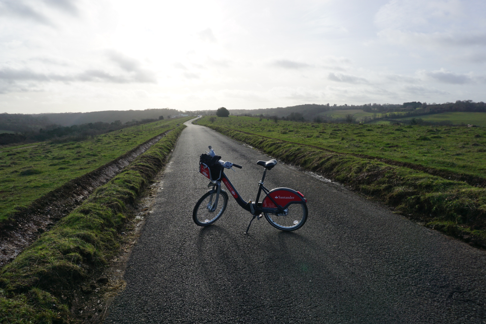Full image of Boris Bike on the road to Brighton