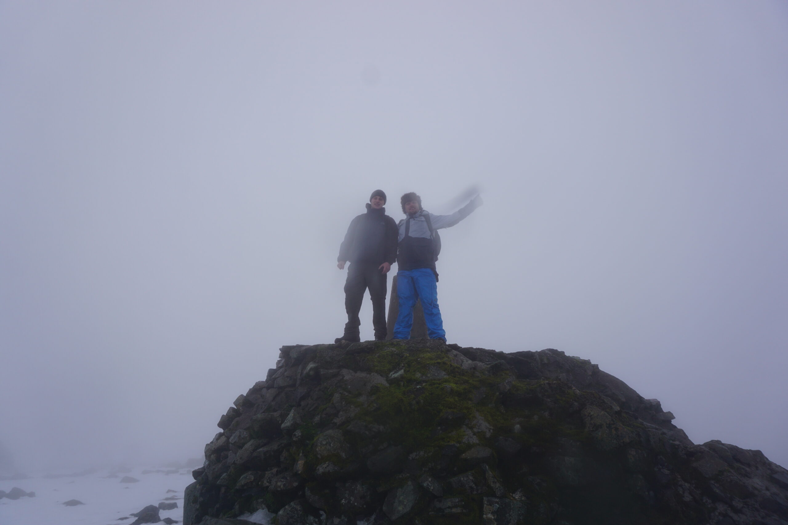 Full image of Dan and Robin atop Ben Nevis